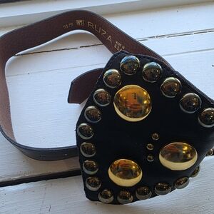 Black and Gold Studded Women's Belt